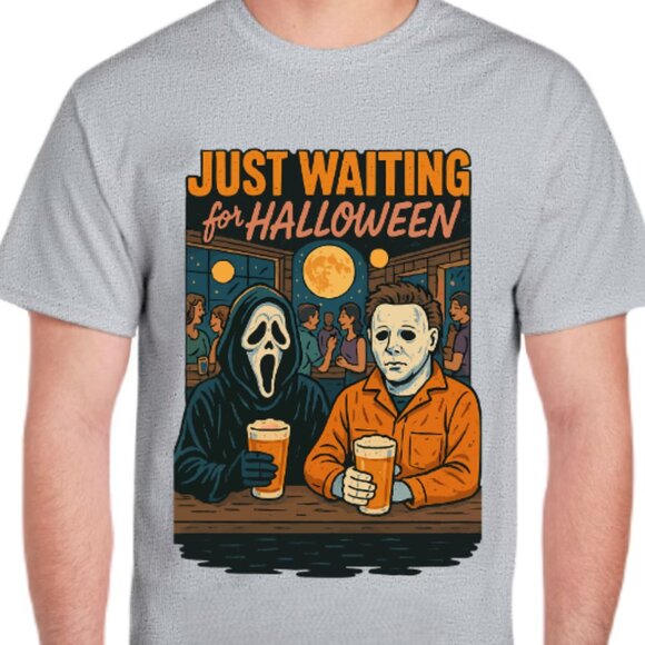 Just Waiting for Halloween Horror Shirt - Picture 2 of 6